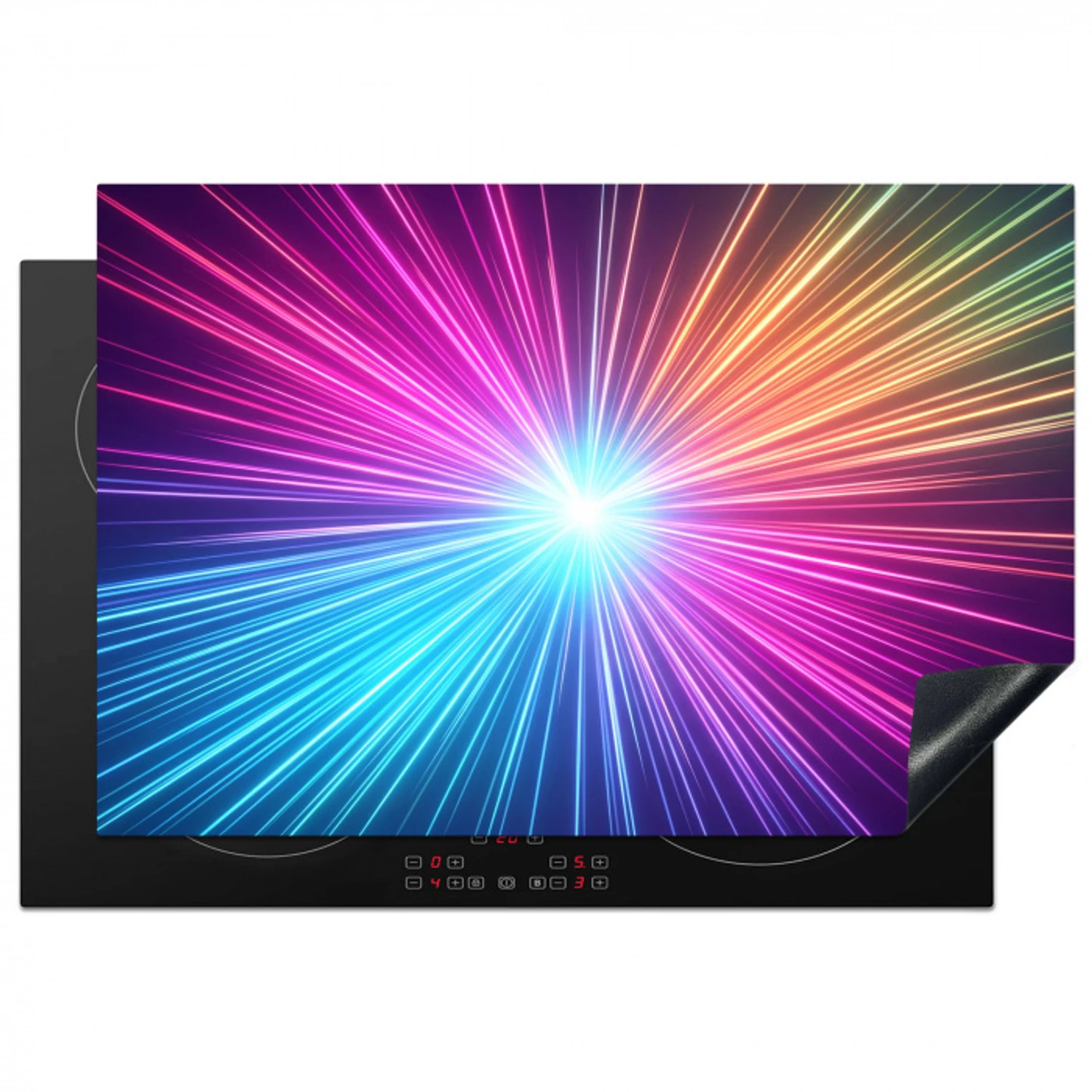 Abstract - Light - Burst - Modern - Colorful Inductie beschermer vinyl 3mm klein -3d