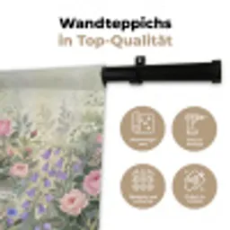 Bloemen - Tuin - Natuur - Kleurrijk Wandkleed katoen klein -tsfeer2_DE