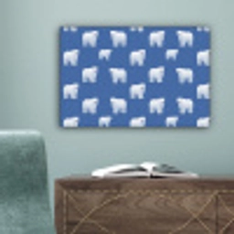IJsbeer - Patroon - Blauw canvas 2cm klein 34 -sfeer4