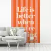 Tekst - Gestreept - Oranje - Zomer fotobehang vinyl groot -woonkamer