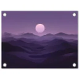 Heuvels - Paars - Mist - Zon tuinposter los doek klein -3d