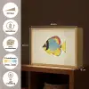 Kleurrijk - Vis - Schubben - Illustratie Light Box met batterij (Wandlamp) middel -USP_websiteoverzichtNL