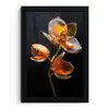 Bloem - Orchidee - Oranje fotolijst zwart zonder passe partout klein -3d