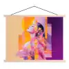 Abstract - Portret - Vrouw - Kleurrijk textielposter latten blank klein -3d