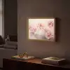 Bloemen - Roze - Kunst - Abstract - Aquarel Light Box met batterij (Wandlamp) middel -sfeer1