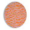 Retro - Golvend - Oranje Akoestische PET Vilt - Rond klein 838 -3d