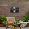 Glasstukjes - Leliebladeren - Vis - Oranje Tuinposter op houten frame 2 cm dik klein -sfeer3