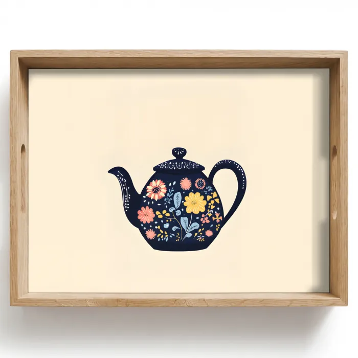 Theepot - Kleurrijk - Bloemen Dienblad Rechthoek middel -z3d_shopping