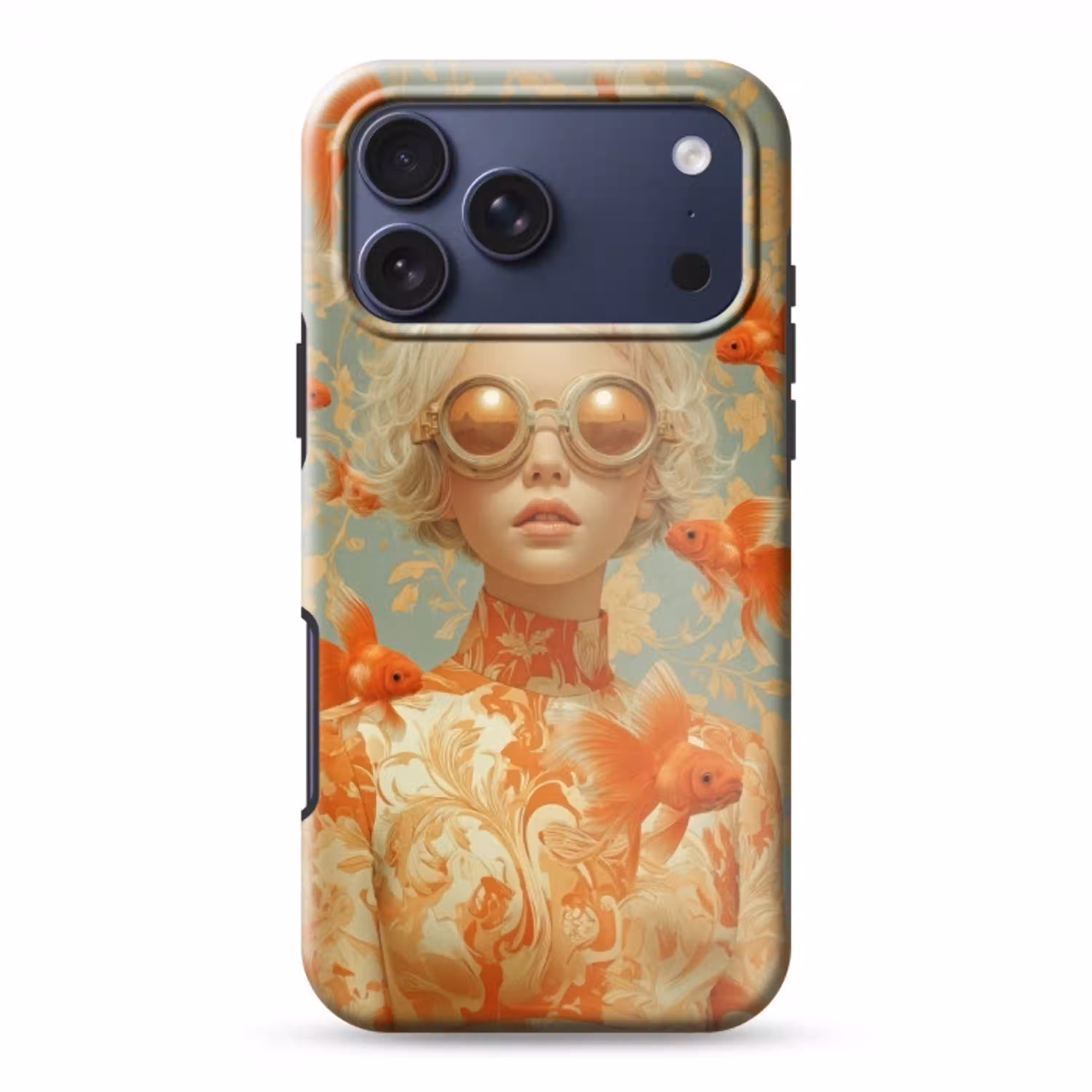 Goudvissen - Oranje - Vrouw - Blond Toughcase MagSafe Apple iPhone 17 Pro Max klein -3d
