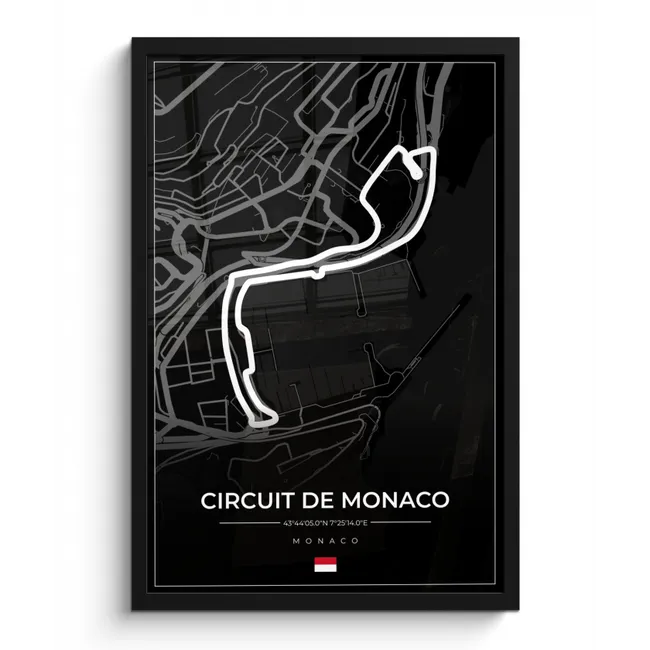 Photo Frame - Monaco - Formula 1 - Circuit de Monaco - Race track - Circuit - Black