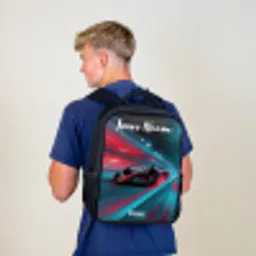 Formule 1 - Raceauto - Rood - Neonverlichting Rugzak - Zwart middel -sfeer8