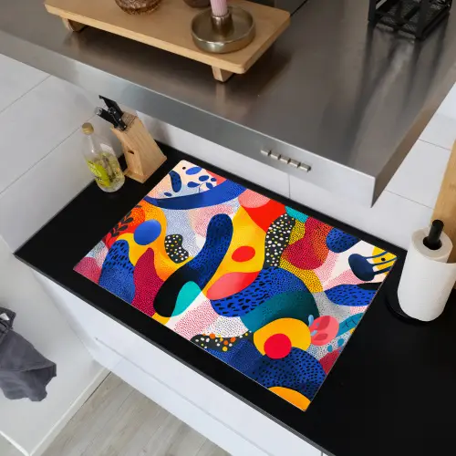 Vormen - Abstract - Stippels - Blauw Inductie beschemer met haakjes klein -sfeer1