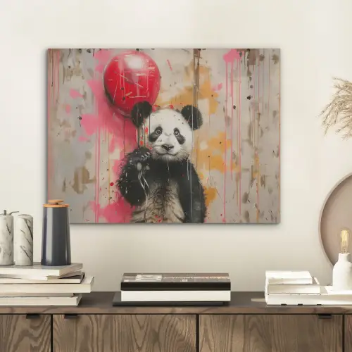 Graffiti - Panda - Ballon - Street art - Banksy PET vilt klein -sfeer1