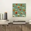 Dinosaurussen - Wolken - Sterren - Oranje aluminium wit klein -sfeer1