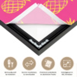 Ananas - Trendy - Roze Textielframe zwart klein 947 -USP_closeupNL