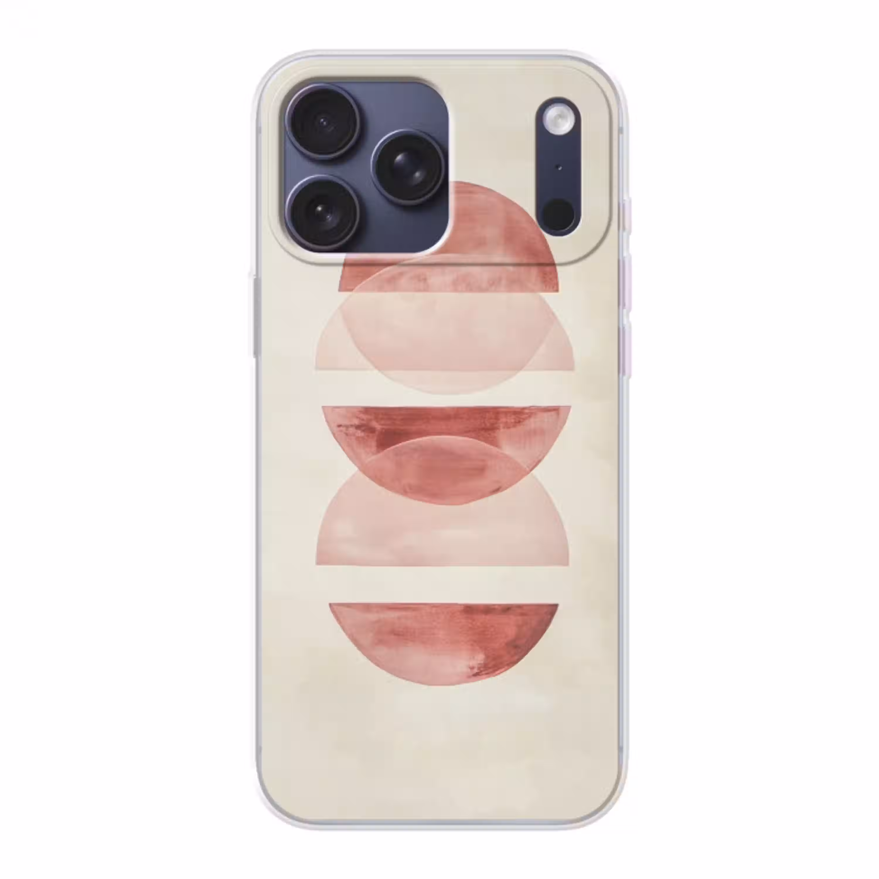 Minimalistisch - Cirkels - Roze Telefoonhoesje iPhone 17 Pro Max klein -3d
