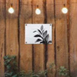 Plant - Bladeren - Minimalistisch - Zwart tuinposter los doek klein -sfeer1