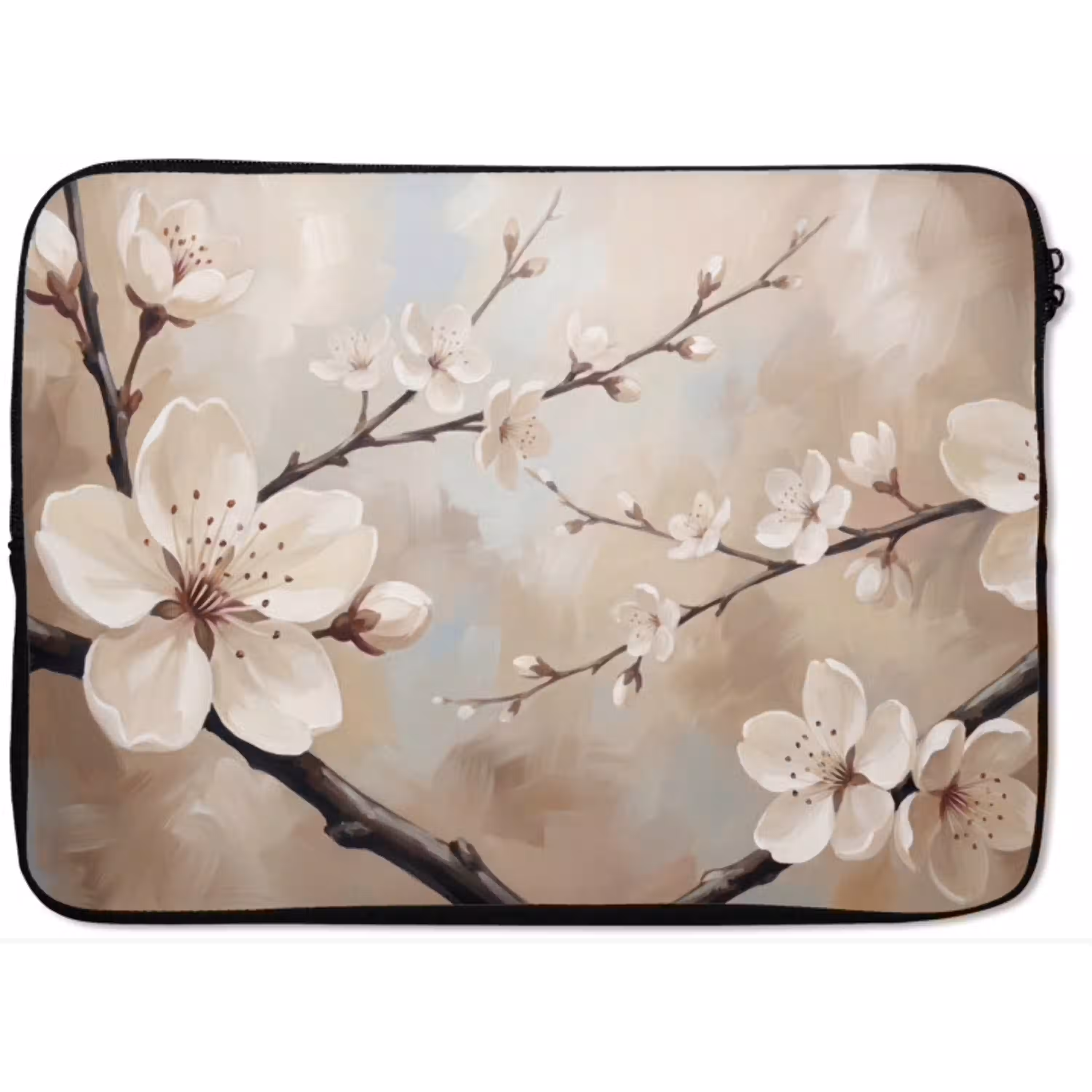 Bloesem - Takken - Schilderij - Beige - Serene laptophoes neopreen klein -zkaufland3dotto