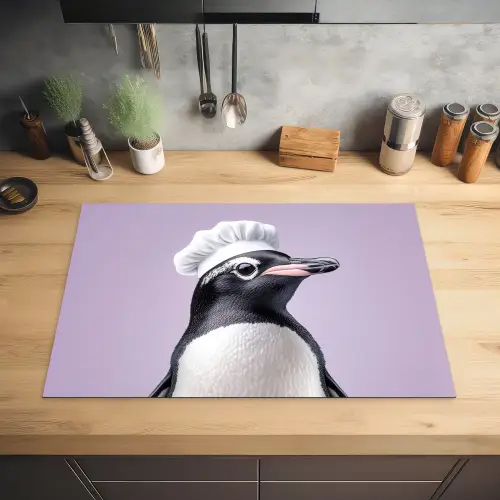 Pinguïn - Koksmuts - Lief - Paars Inductie beschermer vinyl 3mm klein -sfeer5