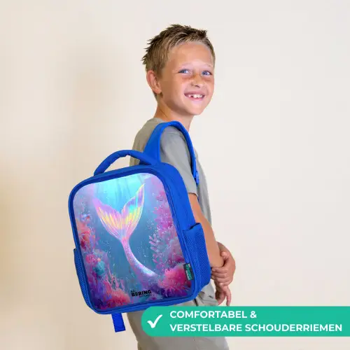 Zeemeermin - Koraal - Water Kinderrugzak - Blauw middel -sfeer3_NL