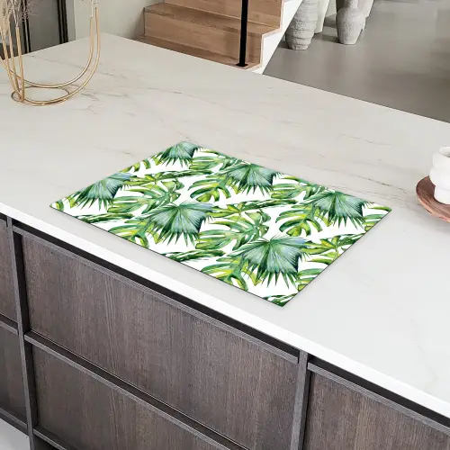 Bohemian - Bladeren - Bloemen - Tropisch Inductie beschermer vinyl 3mm klein -sfeer8