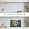 Bloemen - Roze - Glasmozaïek keuken achterwand spatscherm klein -voor_na_NL