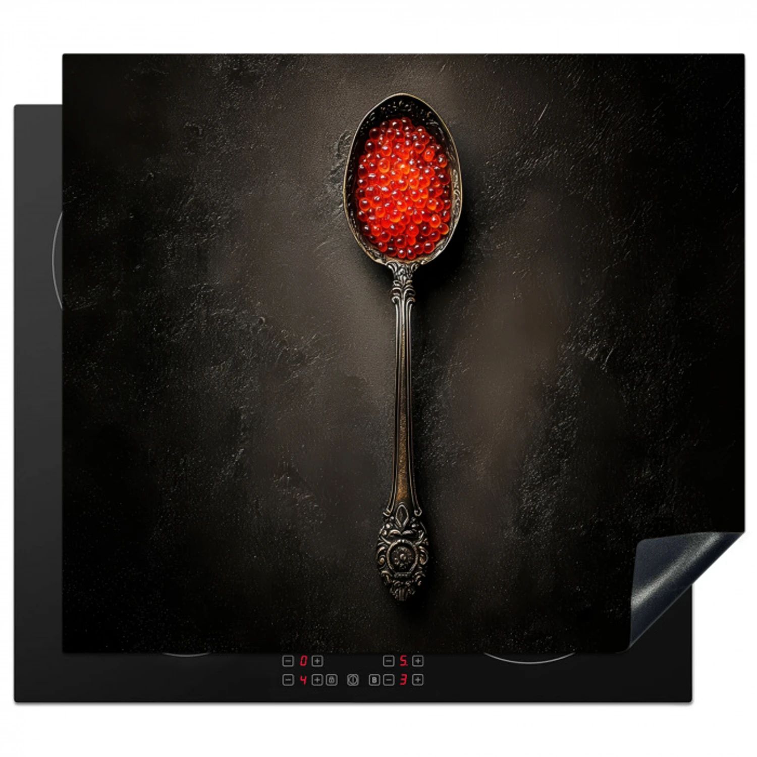 Zwart - Lepel - Caviar Inductie beschermer vinyl 3mm middel -3d