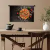 Pizza - Groente - Kruiden - Keuken - Industrieel Wandkleed katoen klein -sfeer6