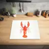 Kreeft - Waterverf - Aquarel - Oranje Inductie beschermer vinyl 3mm middel -sfeer5