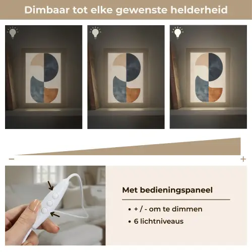 Cirkels - Abstract - Kleurrijk Light Box met kabel (Tafellamp) klein -USP_dimbaarNL