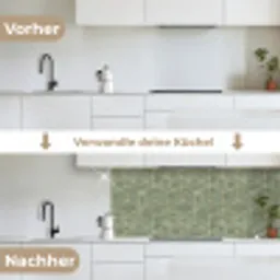 Subtiel - Geometrisch - Goud - Groen keuken achterwand 2 middel 871 -voor-na_DE