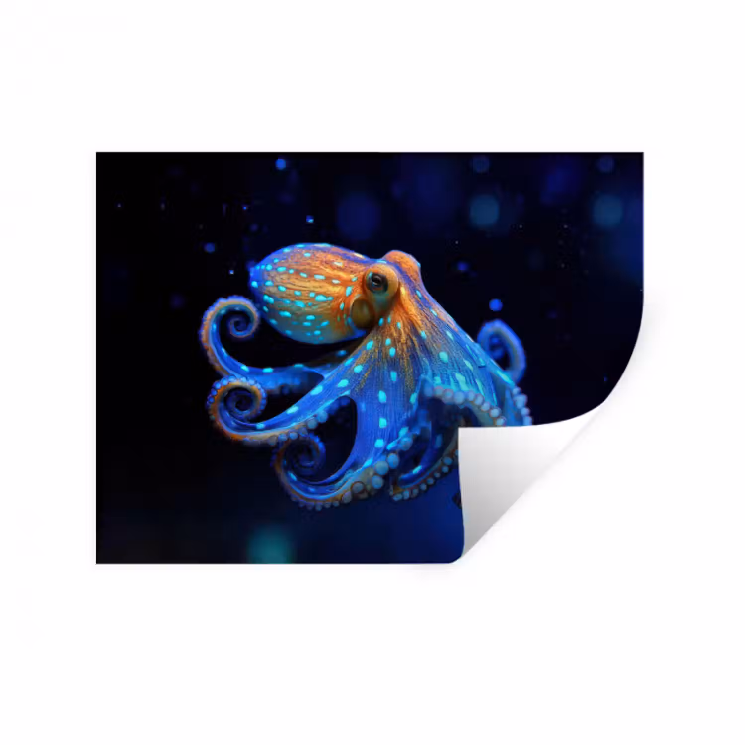 Wandtattoo – Oktopus - Punkte - Blau - Meer