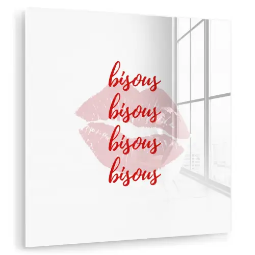 Bisous - Lip - Wit - Rood plexiglas 5mm klein -zzzproduct_nieuw