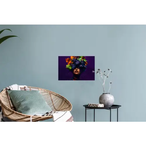 Vrouw - Paars - Druiven Muursticker klein -plant