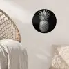 Ananas - Gedetailleerd - Bladeren Wandcirkel behangsticker klein -sfeer4