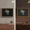 Papegaai - Kleurrijk - Vleugels - Sierlijk Light Box met batterij (Wandlamp) middel -sfeer3