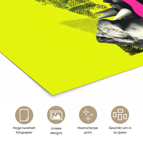 Buste - Verf - Geel poster papier klein -closeup_NL