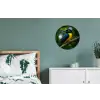 Vogel - Tak - Geel - Bladeren Wandcirkel aluminium klein -slaapkamer