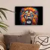 Leeuw - Graffiti - Dieren - Zwart canvas 2cm klein -sfeer1