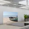 Boot - Zandstrand - Zee keuken achterwand spatscherm klein -3d_schuin