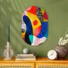 Vormen - Abstract - Stippels - Blauw Wandcirkel Ovaal Forex klein -sfeer2