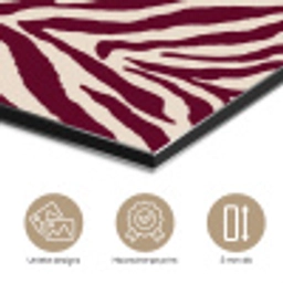 Zebra - Motief - Bordeaux - Rood aluminium wit klein 46 -closeup_NL