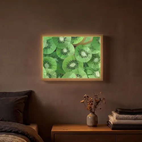 Kiwi - Groen - Pitten Light Box met batterij (Wandlamp) middel -sfeer4