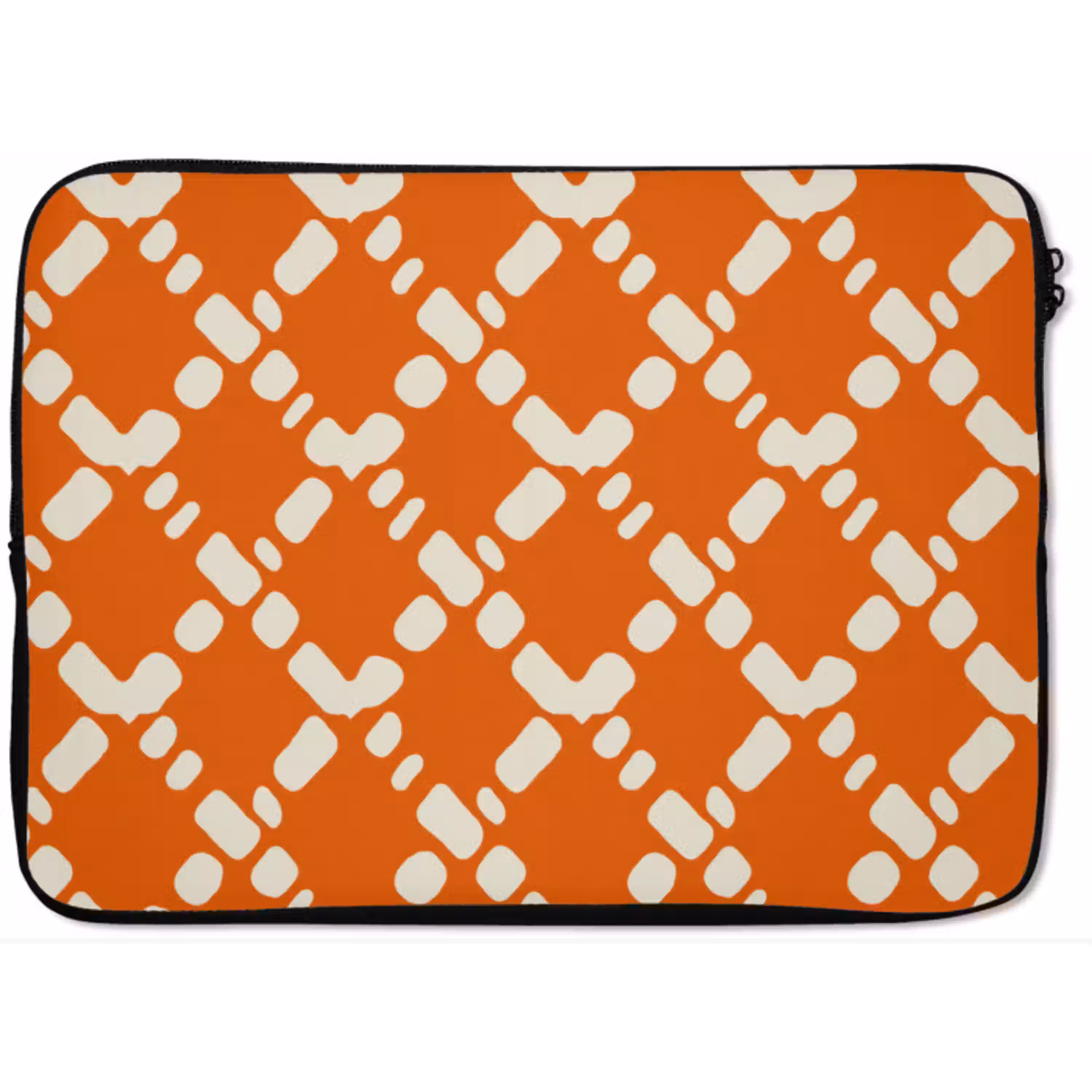 Oranje - Ruitpatroon - Wit laptophoes neopreen klein 279 -zkaufland3dotto