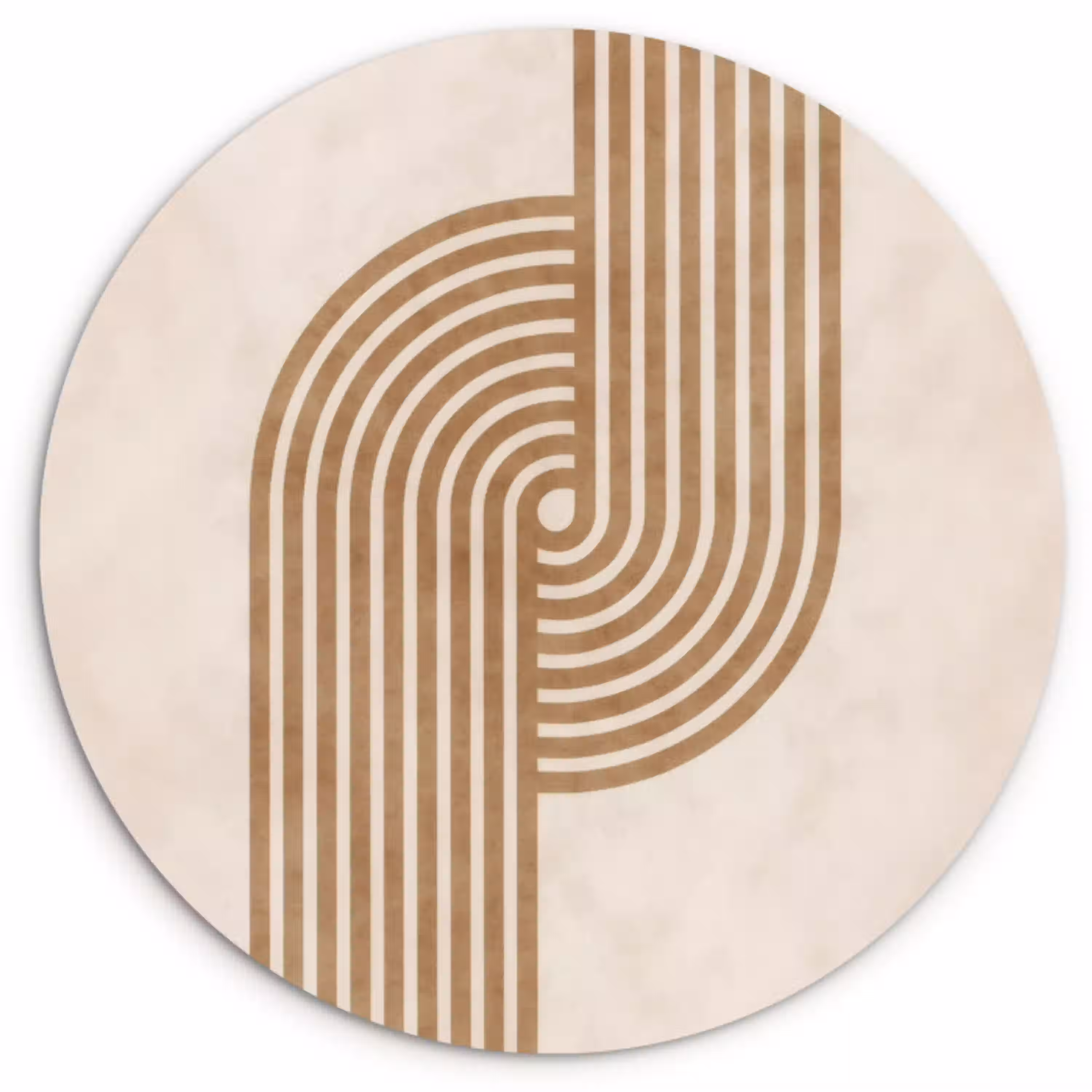 Symmetrische bocht - Koperkleurig Wandcirkel kunststof plaat 5mm dik klein -3d
