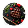 Steak - Hart - Bestek Wandcirkel aluminium klein -3d
