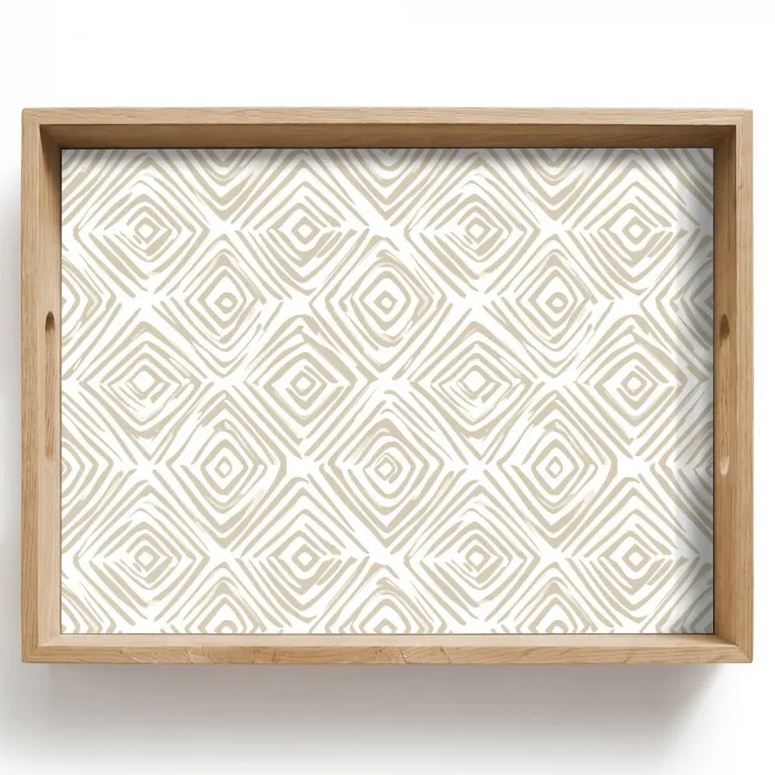 Abstract - Ruit - Beige Dienblad Rechthoek middel 911 -z3d_shopping