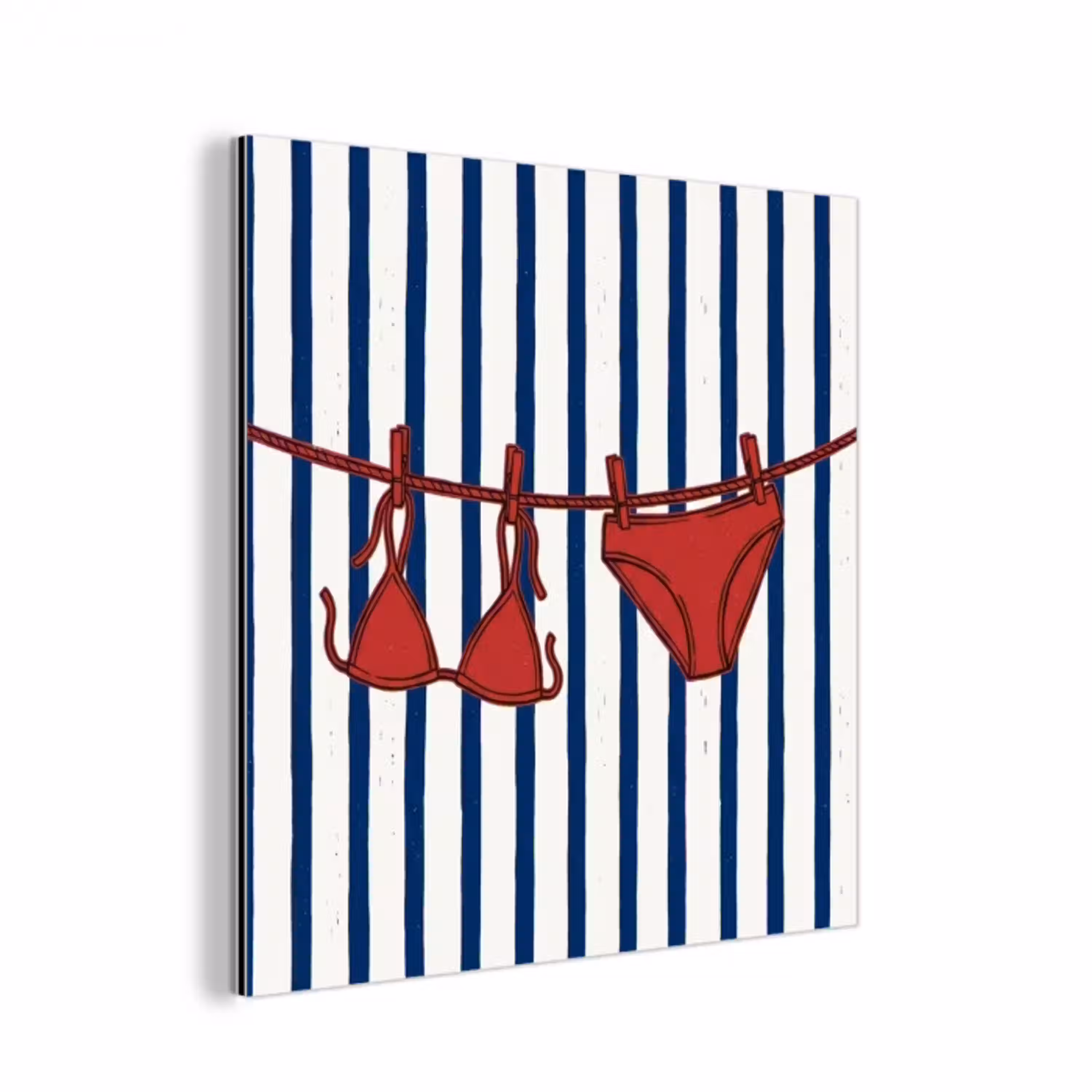 Badkleding - Waslijn - Zomer - Illustratie - Rood aluminium wit klein -3d