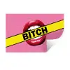 Lippen - Tekst - Kleurrijk Muursticker klein -3d