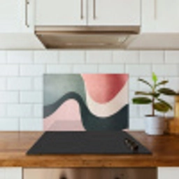 Abstract - Golven - Sierlijk - Roze keuken achterwand spatscherm klein -sfeer2